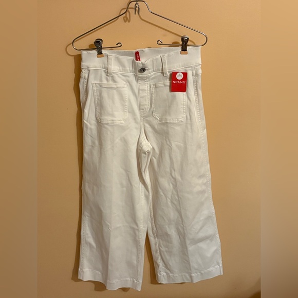NWT Spanx Cropped Wide Leg Jeans in White - Picture 4 of 9